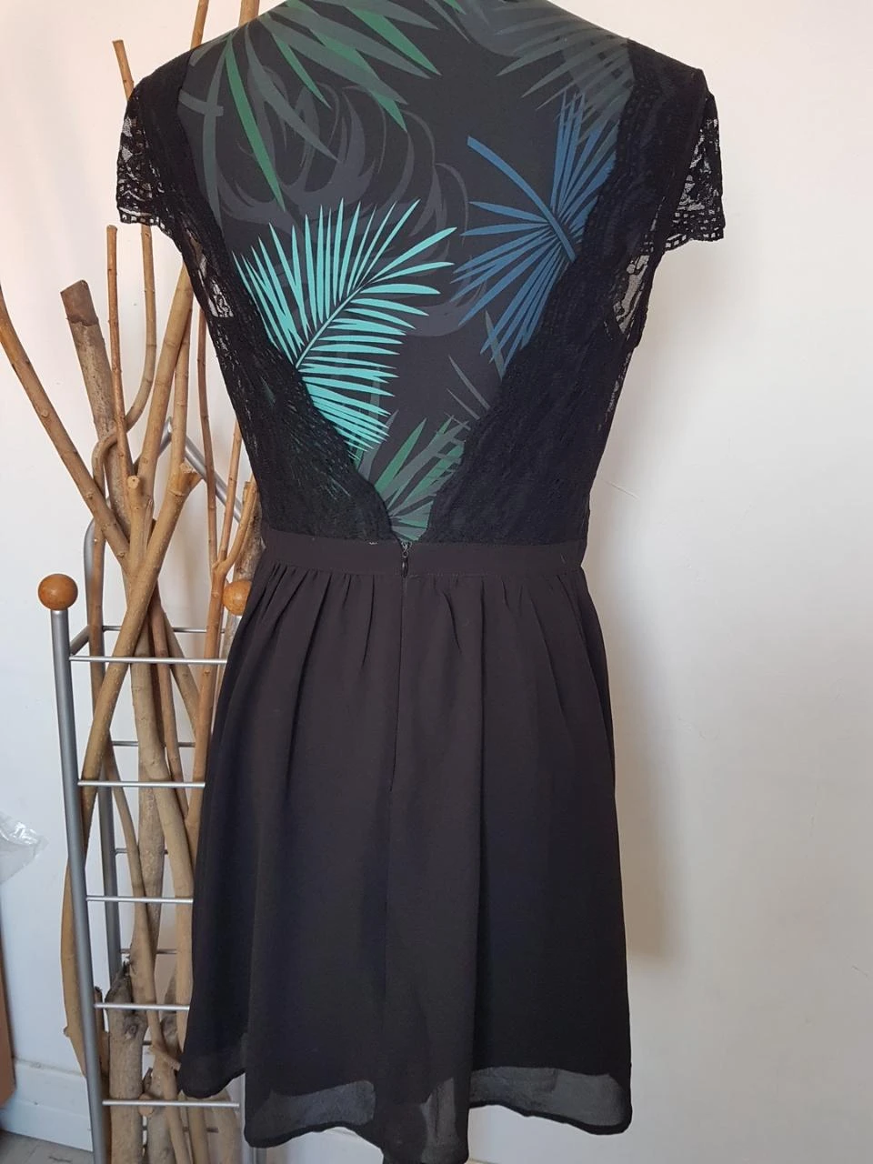 Vestido preto de voile forrado – photo 3